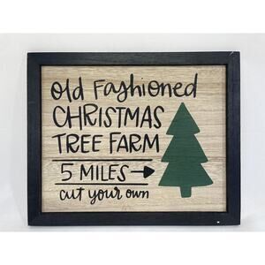Christmas Tree Sign Farm Wood Wall Hanging Christmas Home Decor 10.5"Holidays